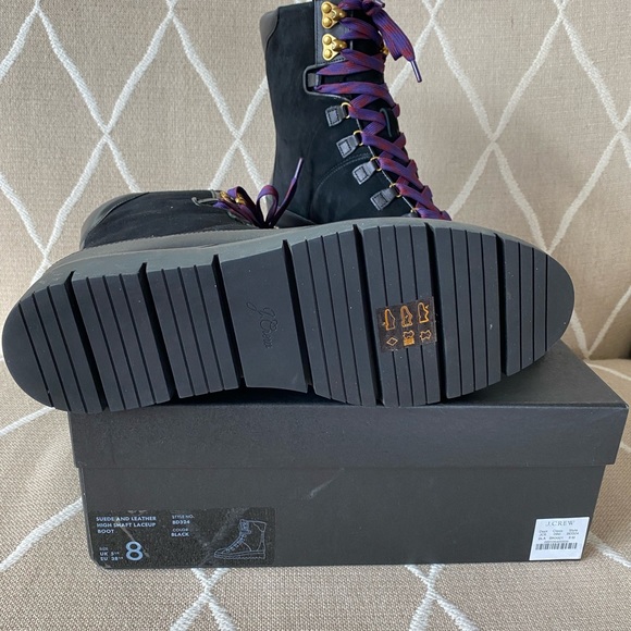 J Crew Suede and Leather Laceup Combat Boots NWT! - Picture 3 of 8